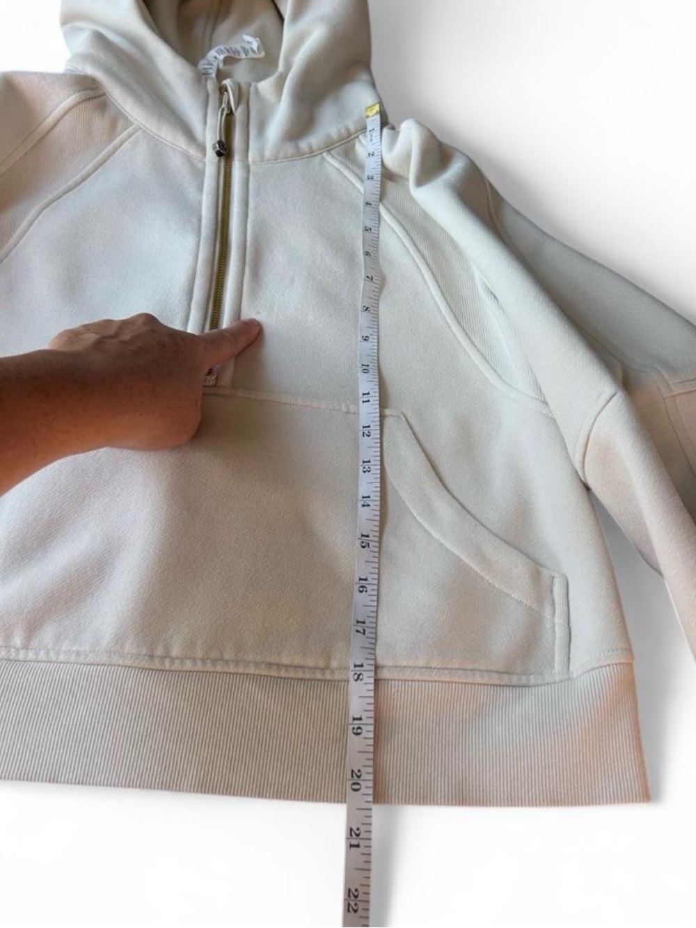 Lululemon Scuba Half Zip Hoodie Cream Tan Oversized Boxy Athleisure Woman M/L - Picture 8 of 9
